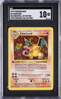 1999 Pokemon Base #4 Charizard Holographic, 1st Edition (The Funhouse Collection) - SGC GEM MINT 10